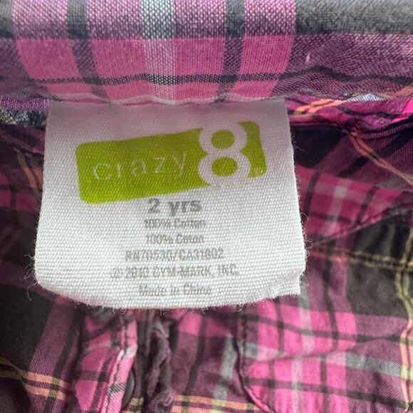 Toddler Girl's Pink Plaid Button Down Top Size 2T - Picture 8 of 10